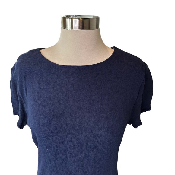 Lulus Sheath Dress Womens Knee Length Short Sleeve Lightweight Blue Large - Picture 2 of 13